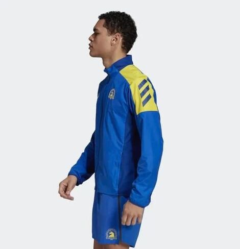 Adidas Men’s Boston Marathon 125th Celebration Jacket , Blue/Yelow in Saudi Arabia