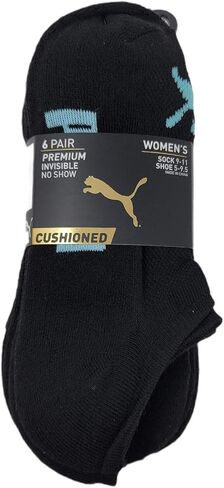 Puma Women's Invisble No Show Athletic Socks Black (pack of 6) in Saudi Arabia