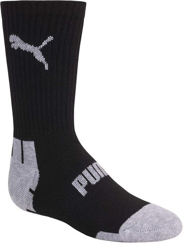 PUMA boys Crew Socks, Black/Grey, 5-6.5 US in Saudi Arabia