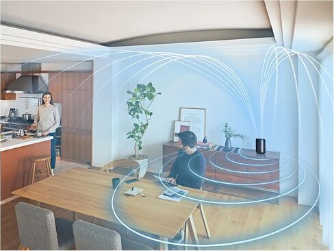 Sony SRSRA3000/H Wi-Fi Enabled 360 Reality Audio Wireless Speaker (Black) with Multi-Purpose Outlet Wall Shelf Bundle (2 Items) in Saudi Arabia