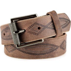 F&L CLASSIC Full Grain Western Engraved Tooled Leather Belt Strap or Belt 1-1/2" w/Snaps for Interchangeable Buckles,USA in Saudi Arabia