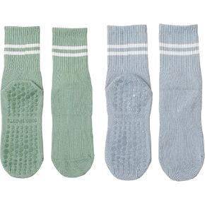 CHUNG Women Yoga Socks Cotton Non-Slip with Grips Anti-Skid for Pilates Dance above Ankle Crew Teenagers Students in Kuwait