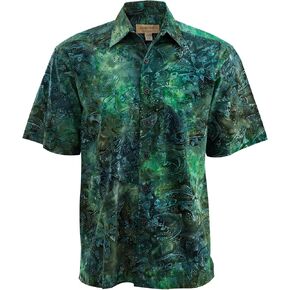 Johari West Men's Big and Tall Short Sleeve Hawaiian Tropical Cotton Shirt