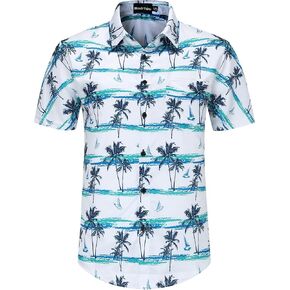 Nosirhoc Hawaiian Shirt for Men Casual Button-Down Shirts Beach Shirts for Men Hawaiian Shirts