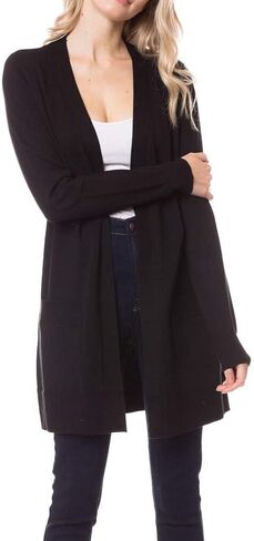 Womens Light Weight Open Front Long Cardigan with Pockets in Kuwait