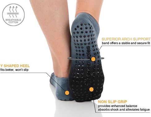 Great Soles Ombre, Sport, and Novelty Print Non Skid Socks for Women - Non Slip Grip Yoga Socks for Pilates, Barre, Ballet in Saudi Arabia