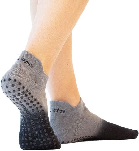 Great Soles Ombre, Sport, and Novelty Print Non Skid Socks for Women - Non Slip Grip Yoga Socks for Pilates, Barre, Ballet in Saudi Arabia