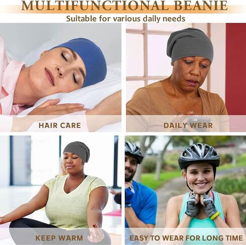 Bohend Bohemian Beanie Hats Headwear Cap Stretch Non Slip Bandanas Sleep Turbans Hats for Women Men Close top Head Covering in Kuwait