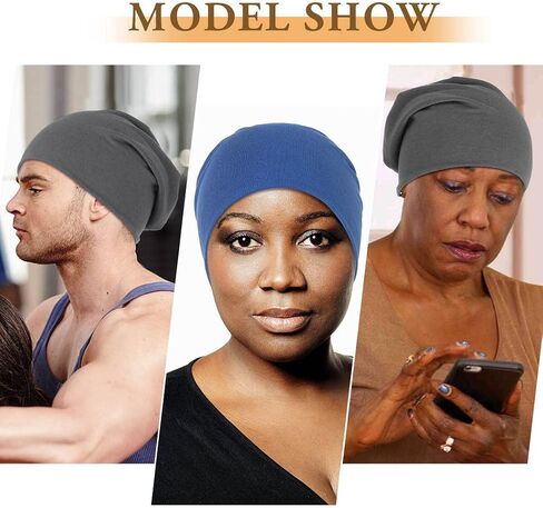 Bohend Bohemian Beanie Hats Headwear Cap Stretch Non Slip Bandanas Sleep Turbans Hats for Women Men Close top Head Covering in Kuwait