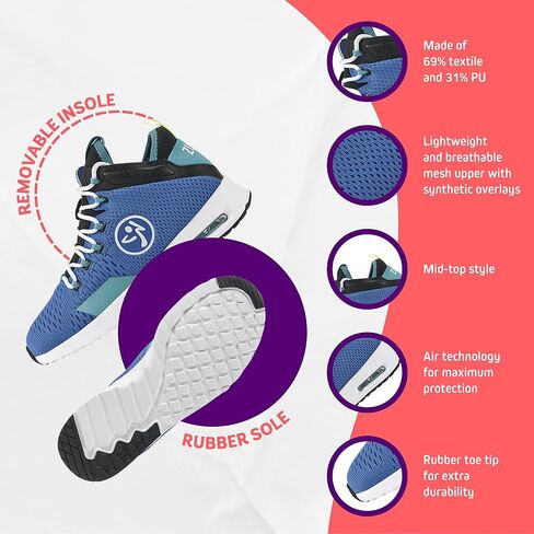 ZUMBA Air Funk Women’s Dance Shoes, Mid-Top Fitness Sneakers in Kuwait