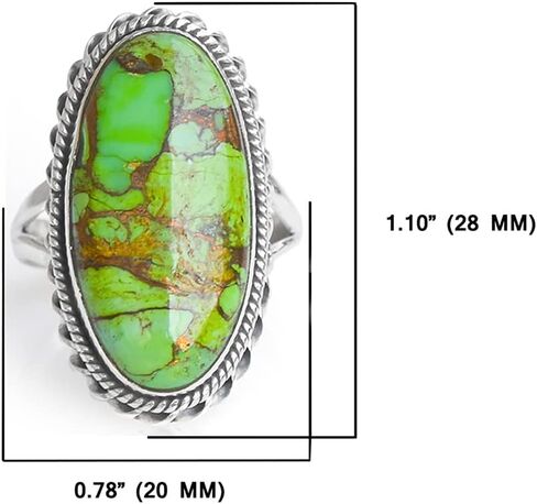 YoTreasure Turquoise Rings Solid 925 Sterling Silver Genuine Gemstone Jewelry in Saudi Arabia