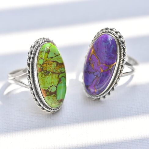 YoTreasure Turquoise Rings Solid 925 Sterling Silver Genuine Gemstone Jewelry in Saudi Arabia