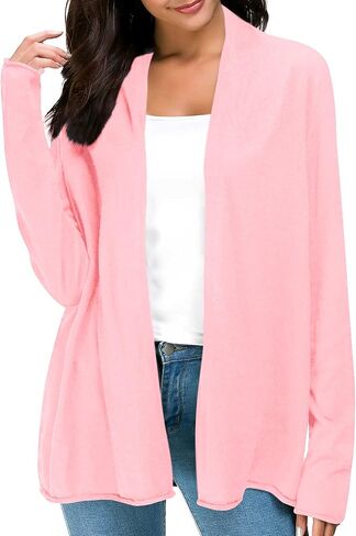 Urban CoCo Women's Long Sleeve Open Front Casual Thin Cardigan in Kuwait
