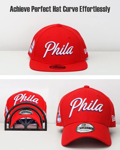 BRATEAYA Hat Brim Bender، أداة تشكيل فاتورة القبعة السهلة لقبعات البيسبول، منحنى القناع، شريط تقوس القبعة المثالي، أداة حافة منحنية للقبعات المسطحة، ملحقات القبعة للرجال، حزمة من 4 (أبيض) in Kuwait