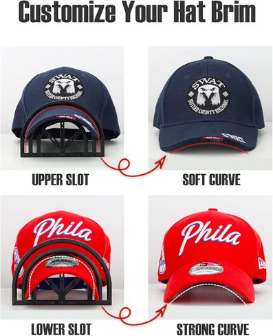 BRATEAYA Hat Brim Bender، أداة تشكيل فاتورة القبعة السهلة لقبعات البيسبول، منحنى القناع، شريط تقوس القبعة المثالي، أداة حافة منحنية للقبعات المسطحة، ملحقات القبعة للرجال، حزمة من 4 (أبيض) in Kuwait