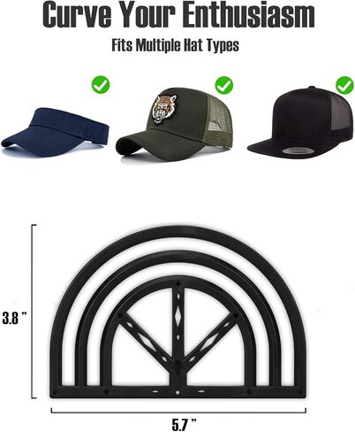 BRATEAYA Hat Brim Bender، أداة تشكيل فاتورة القبعة السهلة لقبعات البيسبول، منحنى القناع، شريط تقوس القبعة المثالي، أداة حافة منحنية للقبعات المسطحة، ملحقات القبعة للرجال، حزمة من 4 (أبيض) in Kuwait