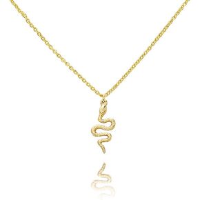 Sora Tuki Gold Snake Necklace Silver Snake Pendant Necklace Layered Snake Necklace for Women Serpent Gold Necklaces for Women Trendy Necklace Dainty Snake Jewelry