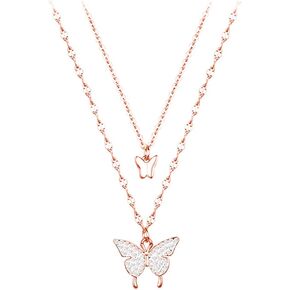 SLUYNZ 925 Sterling Silver CZ Butterfly Choker Necklace for Women Teen Girls Butterfly Layered Necklace Chain in Kuwait