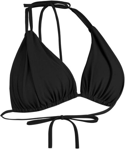 Firpearl Women's Triangle Bikini Tops Push Up Slider Ruched Halter Swimsuit Top Swim Bras in Kuwait