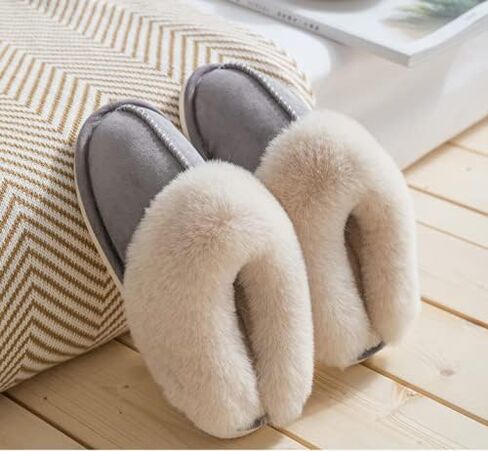 شبشب منزل غامض للنساء، شبشب حذاء منزلي مريح منفوش للاستخدام الداخلي والخارجي من إسفنج الذاكرة المنفوش حذاء منزلي من الفرو للنساء in Kuwait