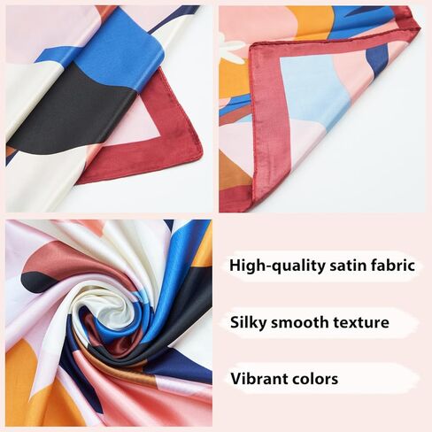 VLOMOT 8 قطعة 35 بوصة أوشحة رأس من الساتان للنساء ملمس حريري رأس باندانا للنساء أوشحة شعر أغطية رأس للنوم in Kuwait