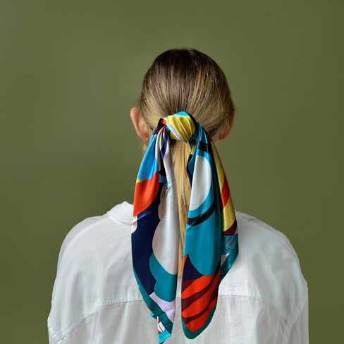 VLOMOT 8 قطعة 35 بوصة أوشحة رأس من الساتان للنساء ملمس حريري رأس باندانا للنساء أوشحة شعر أغطية رأس للنوم in Kuwait