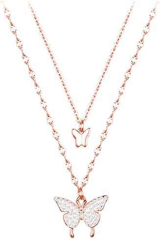 SLUYNZ 925 Sterling Silver CZ Butterfly Choker Necklace for Women Teen Girls Butterfly Layered Necklace Chain in Kuwait