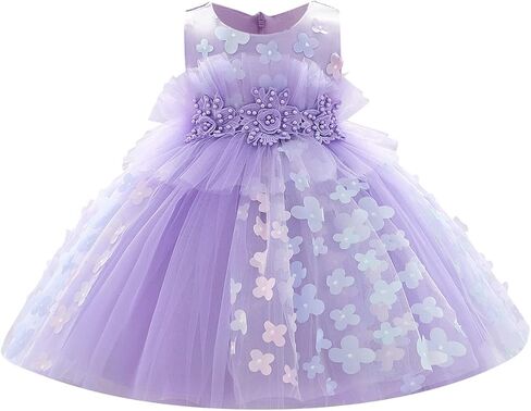 Butterfly Petal Flower Girl Tutu Dress for Kids Baby Wedding Pageant Ball Gowns First Communion Birthday Tulle Dresses in Kuwait