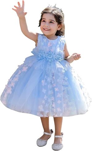 Butterfly Petal Flower Girl Tutu Dress for Kids Baby Wedding Pageant Ball Gowns First Communion Birthday Tulle Dresses in Kuwait
