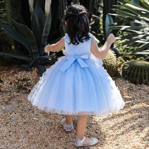Butterfly Petal Flower Girl Tutu Dress for Kids Baby Wedding Pageant Ball Gowns First Communion Birthday Tulle Dresses in Kuwait
