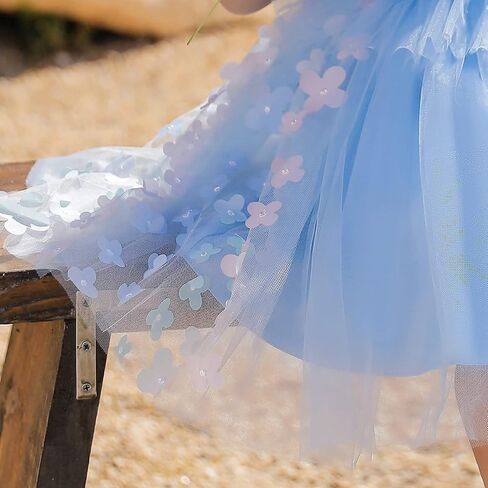 Butterfly Petal Flower Girl Tutu Dress for Kids Baby Wedding Pageant Ball Gowns First Communion Birthday Tulle Dresses in Kuwait
