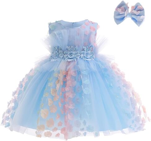 Butterfly Petal Flower Girl Tutu Dress for Kids Baby Wedding Pageant Ball Gowns First Communion Birthday Tulle Dresses in Kuwait