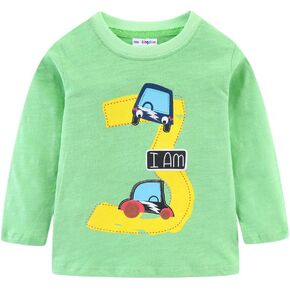 Mud Kingdom Little Girls Birthday Shirt Long Sleeve Cute Cartoon