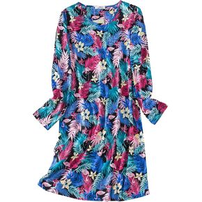 Zando Womens Long Sleeve Nightgown Cotton Nightgowns Plus Size House Dresses Soft Ladies Night Gown Cartoon Sleep Shirt in Saudi Arabia