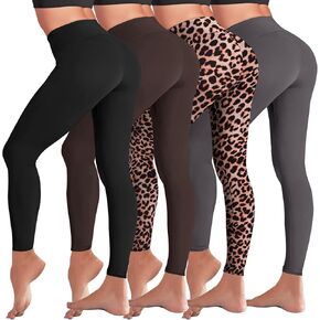 iceROSE 4 Pack High Waisted Leggings for Women, Buttery Soft Workout Yoga Leggings in Kuwait