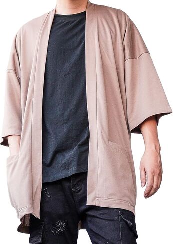 Men's Long Oversized Kimono Cardigan Noragi Japan Jacket Haori Man Yukata Coat in Saudi Arabia