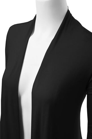 FASHIONOLIC Women's Drape Front Open Cardigan Long Sleeve (S-2X, Made in USA) in Kuwait