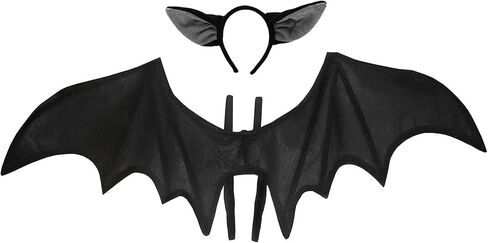Nicky Bigs Novelties Unisex Adult Costume Bat Wings and Ears Headband, Black, One Size in Saudi Arabia
