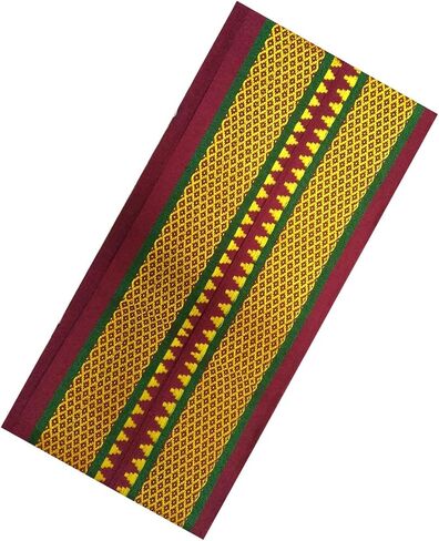 Kolakeer™ Men's Cotton Dhoti And Angavastram Set - 4 Mulam/1.9 Mtr Fancy Resham Bordered Dhoti With 1.5 Mtr Angavastram Towel in Saudi Arabia