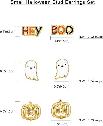 WOWORAMA Halloween Earrings Cute Pumpkin Earrings for Women Fun Crystal Pumpkin Stud Earrings Funny Smiling Face Pumpkin Drop Earrings Halloween Earrings Jewelry Gifts in Kuwait