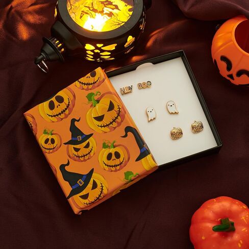 WOWORAMA Halloween Earrings Cute Pumpkin Earrings for Women Fun Crystal Pumpkin Stud Earrings Funny Smiling Face Pumpkin Drop Earrings Halloween Earrings Jewelry Gifts in Kuwait