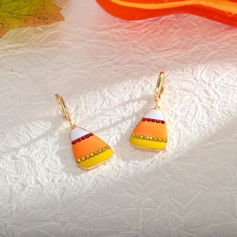 WOWORAMA Halloween Earrings Cute Pumpkin Earrings for Women Fun Crystal Pumpkin Stud Earrings Funny Smiling Face Pumpkin Drop Earrings Halloween Earrings Jewelry Gifts in Kuwait