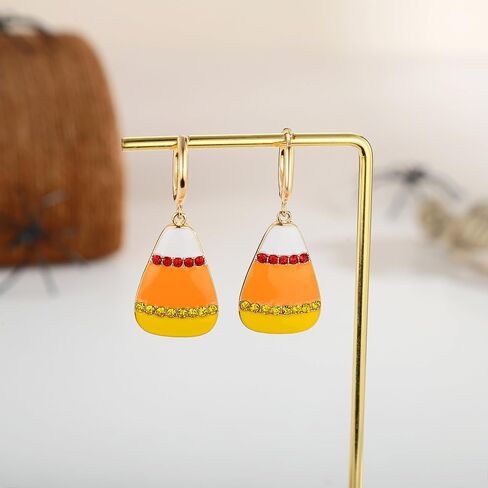 WOWORAMA Halloween Earrings Cute Pumpkin Earrings for Women Fun Crystal Pumpkin Stud Earrings Funny Smiling Face Pumpkin Drop Earrings Halloween Earrings Jewelry Gifts in Kuwait