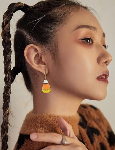 WOWORAMA Halloween Earrings Cute Pumpkin Earrings for Women Fun Crystal Pumpkin Stud Earrings Funny Smiling Face Pumpkin Drop Earrings Halloween Earrings Jewelry Gifts in Kuwait