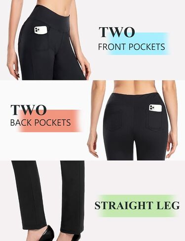 MOVE BEYOND Buttery Soft Women's Bootcut Yoga Pants with 4 Pockets Tummy Control Workout Bootleg Work Pants in Kuwait