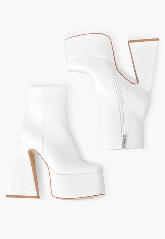 dollskiss Women'S Chunky Ankle Boots Thick High Heels Platform Shoes in Kuwait
