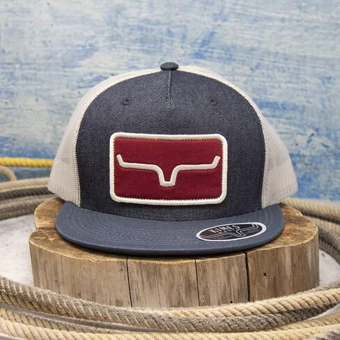 Kimes Ranch Unisex Banner Ventilated Trucker Adjustable Snapback High-Profile Flat Bill Logo Cap in Saudi Arabia