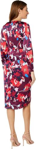 Maggy London Women's Plus Size V-Neck Surplus Bodice Faux Wrap High-Low Dress Event Occasion Guest of Wedding in Saudi Arabia