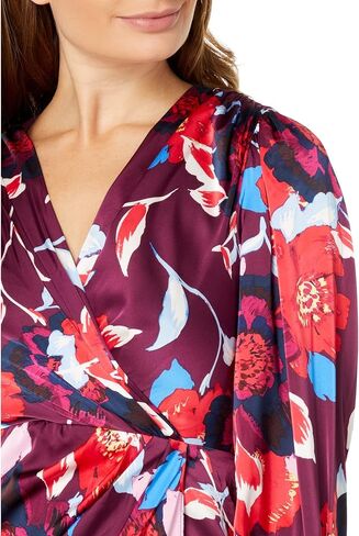 Maggy London Women's Plus Size V-Neck Surplus Bodice Faux Wrap High-Low Dress Event Occasion Guest of Wedding in Saudi Arabia