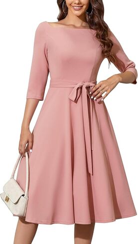 فستان كوكتيل نسائي عتيق من Wedtrend، مقاس 3/4 كم وفستان واسع بطول الشاي in Kuwait